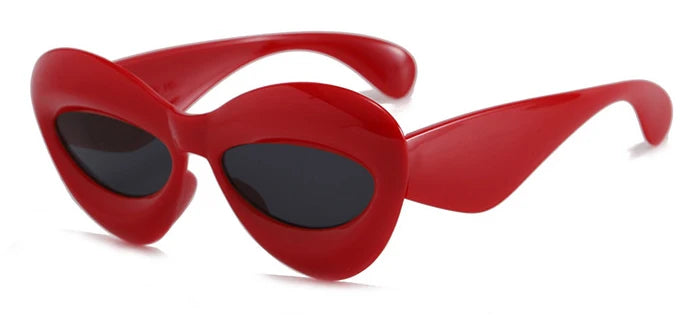 Acetate Cat Eye Sunglasses Y2K Lip Gradient — Yellow Blue Gradient | KIMLUD