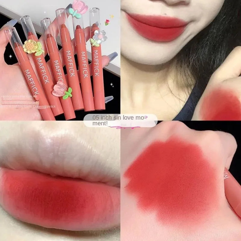 Matte velvet lipstick pen waterproof long-lasting non-stick cup lipstick sexy lip gloss pencil female makeup outline lip line