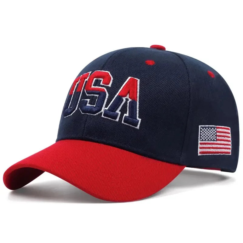 USA Embroidered Baseball Cap Washed Distressed Peaked Hats Adjustable Sunshade Casual Hats For Women Men