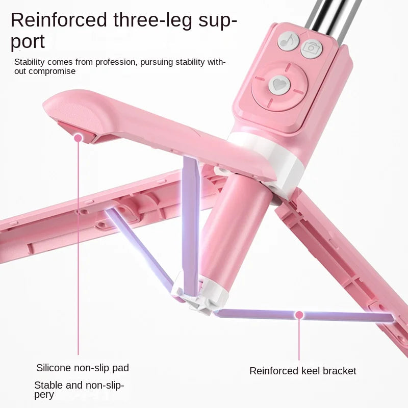 Mobile Phone Selfie Stick Wireless Remote Control Bluetooth With Double Light Live Broadcast Tripod All-in-one Fill Light