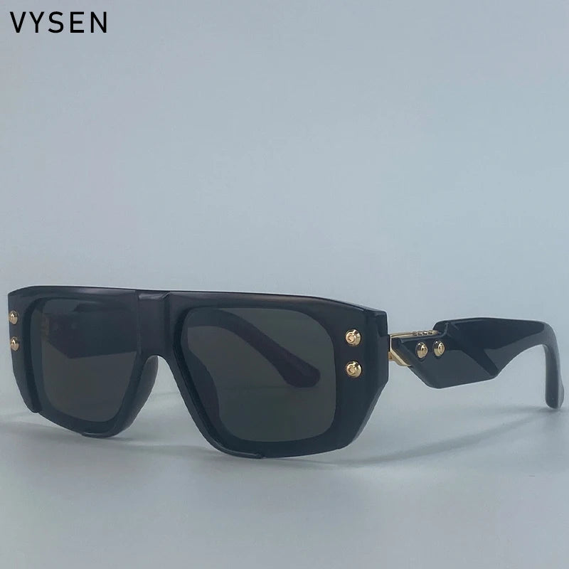 Steampunk Square Sunglasses Polarized — Black | KIMLUD