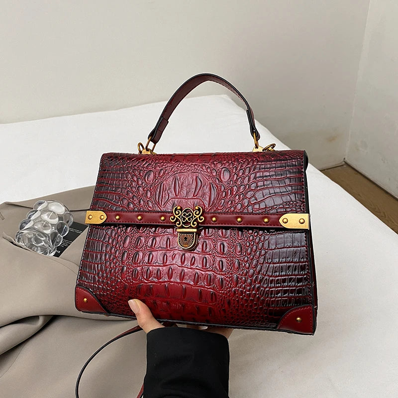 PU Leather Small Square Crossbody Bag — Purple | KIMLUD