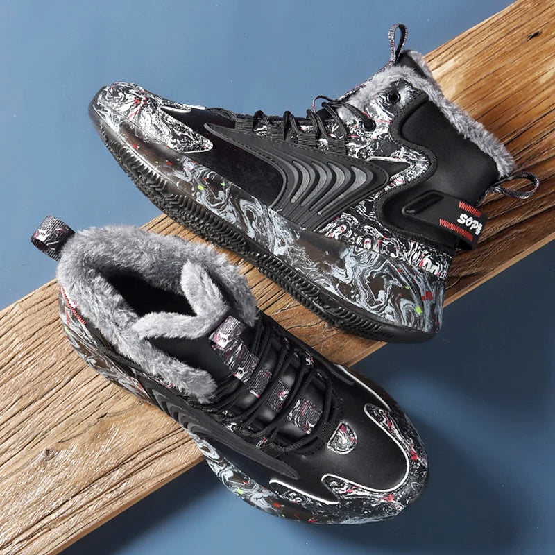 men boots 2025 New Winter Slippers Warm Men Shoes Waterproof Non-Slip Plush Sneakers Male tenis shoes Boots Men Sneakers Winter