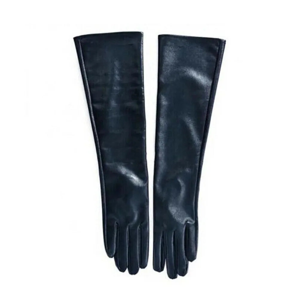 Long Elbow Gloves – Soft Lined – Synthetic Leather | KIMLUD