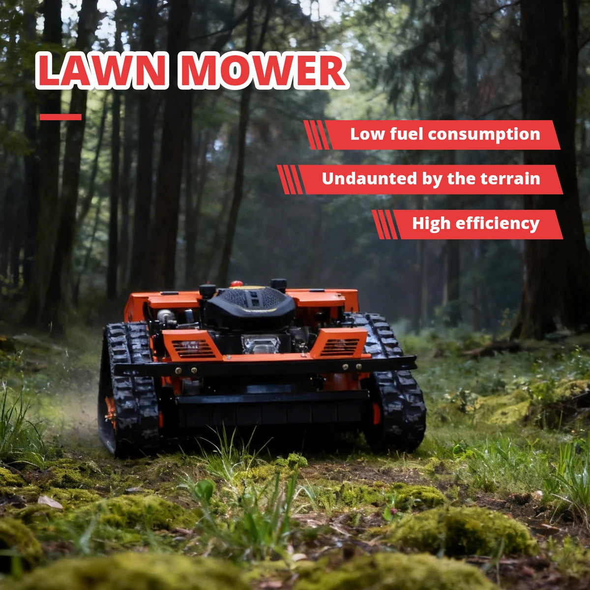 Remote Control Robotic Lawn Mower – 550mm Width – Track | KIMLUD