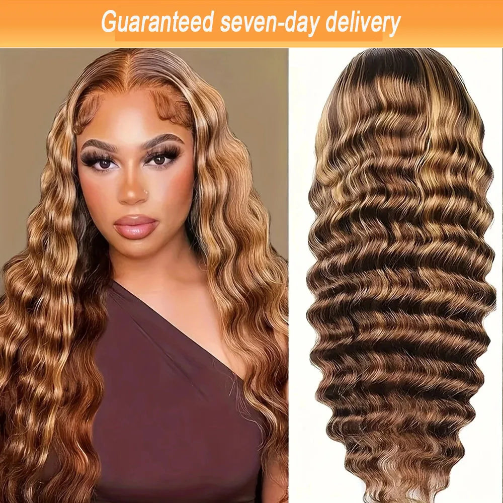 Lace Front Wig – Deep Wave – Remy Human Hair – Ombre | KIMLUD