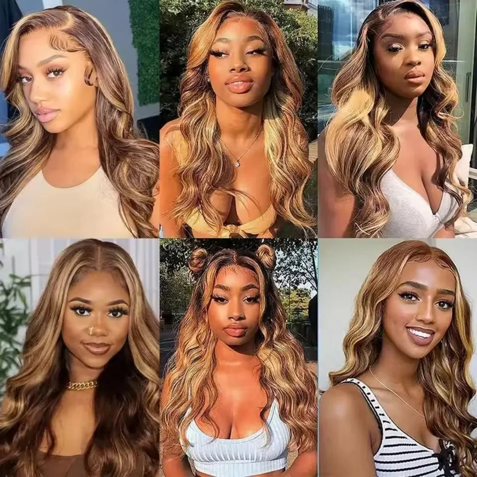 HD Lace Frontal Wig – Human Hair – Honey Blonde Ombre | KIMLUD