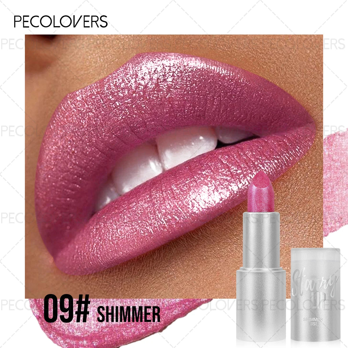 Pearlescent Glitter Lipstick Long-Lasting Shine With Sparkling Finish — Iridescent | KIMLUD
