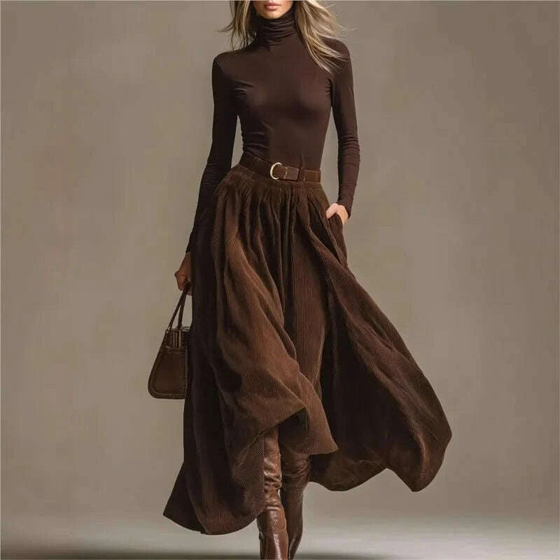 retro-elegant-corduroy-long-skirt-2-pieces-sets-turtleneck-long-sleeve-slim-top-pocket-skirt-outfits-solid-color-suit-outfitskimludkimlud-35558236