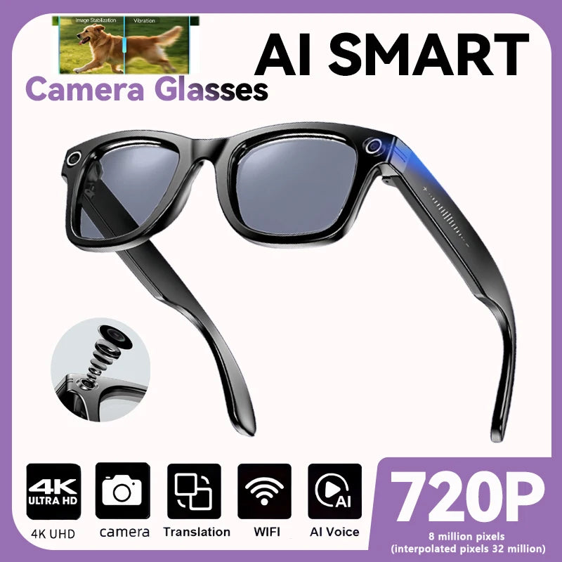 2026 New Upgrade smart glasees With Camera Video Recording AI Photo Recognition Bluetooth Call Translation Voice Sunglasses Man