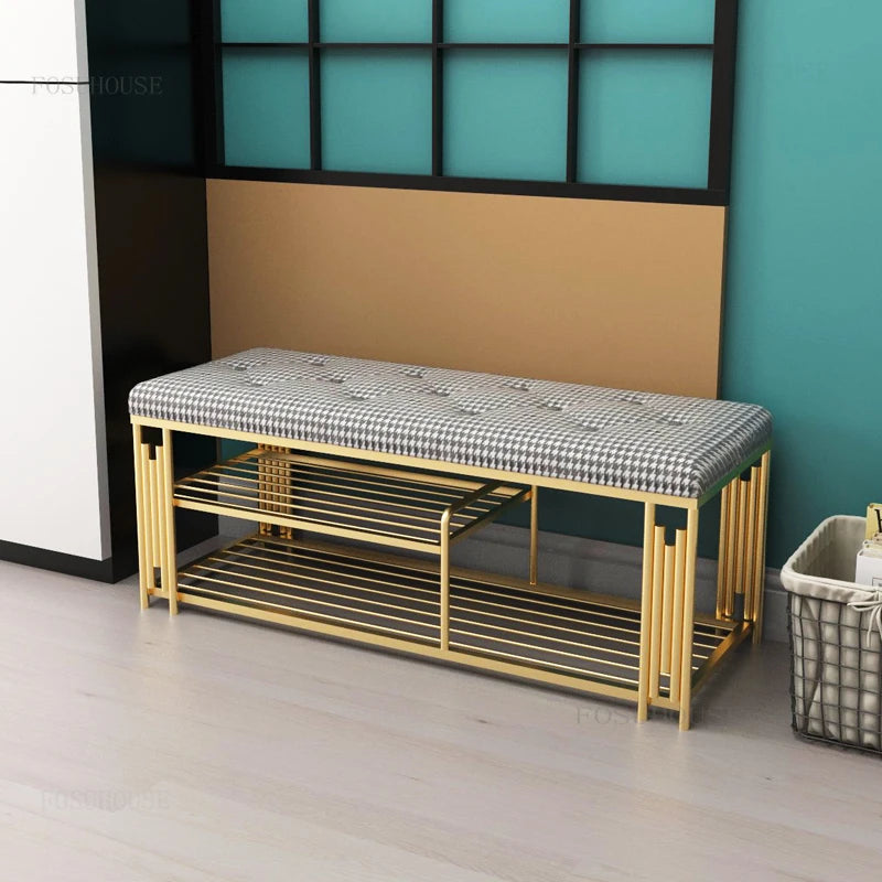 Light Luxury Shoe Storage Ottoman — Black | KIMLUD