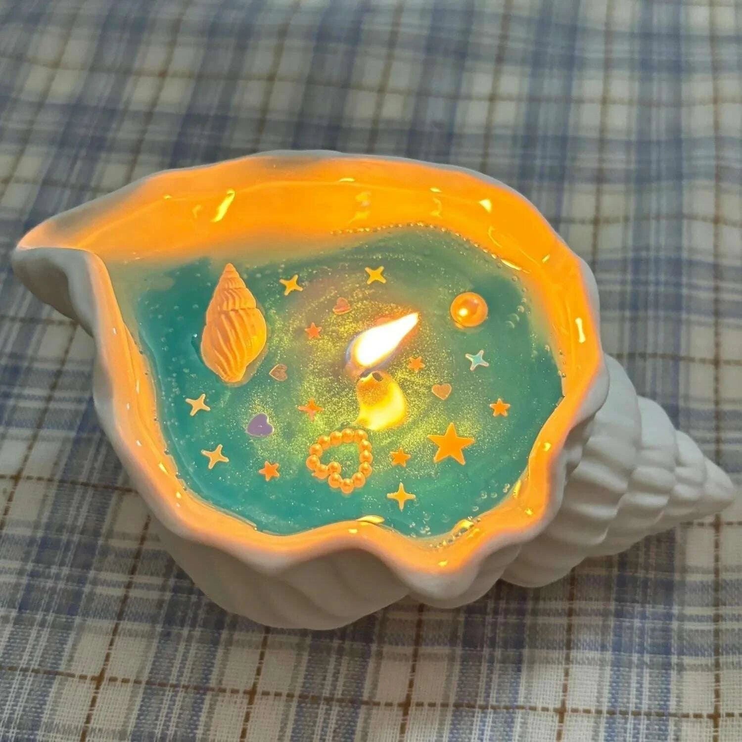 KIMLUD, Sea Shell Aromatherapy Candle Creative Starfish Shell Scented Candle Sea Shell Candle Handmade Sea Shell Whirlpool Candles, KIMLUD Womens Clothes