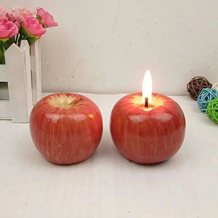 KIMLUD, Apple Candle Christmas Artificial Creative 3D Apple Shaped Candle Gifts for Wax Gifts for Christmas Party Home Table Decor, KIMLUD Womens Clothes