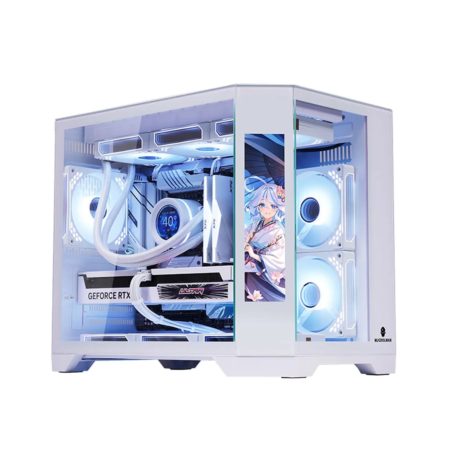 Tempered Glass Desktop Case Dreamer M-ATX Supports 360mm Radiator — White | KIMLUD