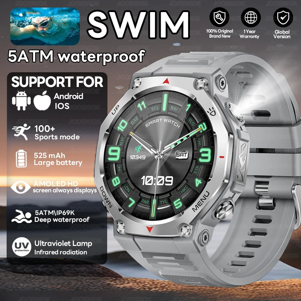 New For Huawei T-Rex 3 GPS Smart Watch 10ATM Waterproof 525mAh Battery Bluetooth Call Flashlight Military Sports Smartwatch Men