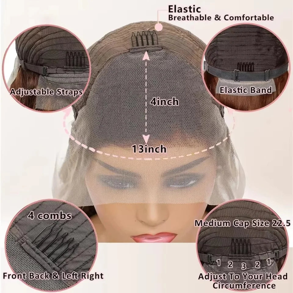 HD Lace Frontal Wig–13x4 Bob Wave–Human Hair–Natural Color | KIMLUD
