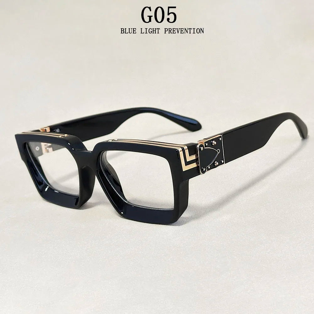 Resin Square Sunglasses Vintage Millionaire Style — Silver | KIMLUD