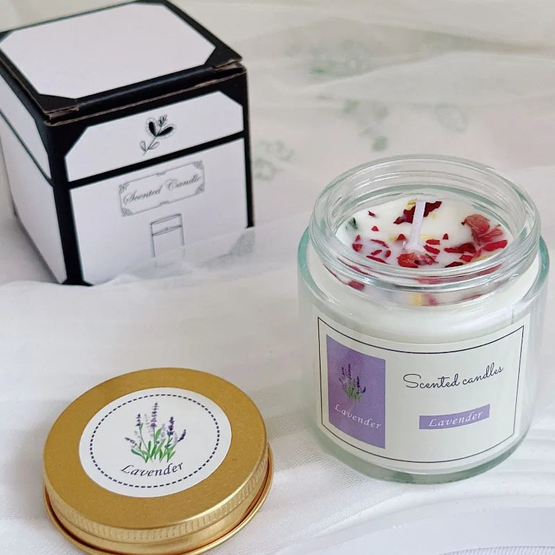 KIMLUD, Lavender Scented Candles with Glass Jar Packaging and Gold Lid - Aromatherapy Accents Relaxing Bedroom & Living Room Fragrance, KIMLUD Womens Clothes