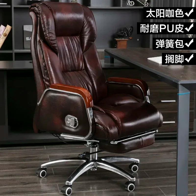 Retro Executive Leather Chair Armchairs Editor Choises Fashion Aluminium Office Chair Working Relax Silla Escritorio