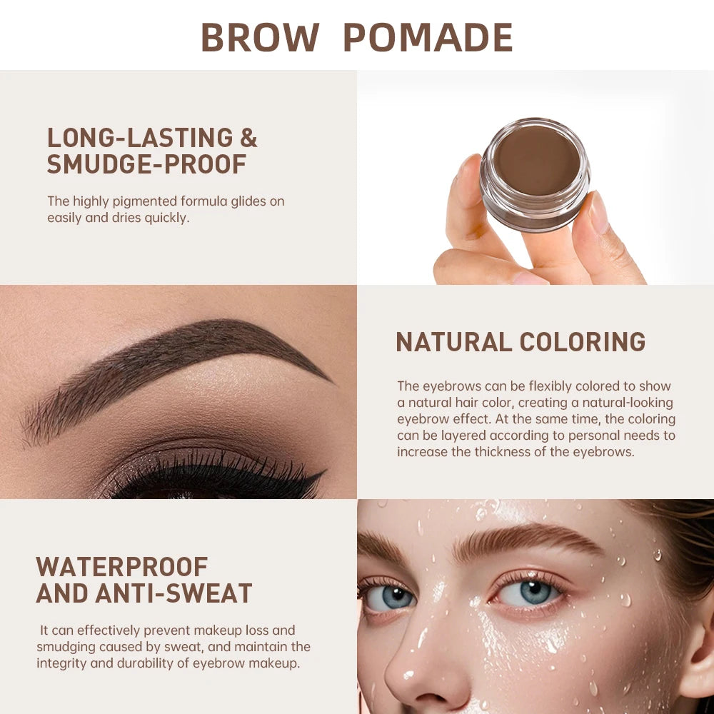 Gel Cream Eyebrow Cream Long-Lasting Waterproof — Medium Brown | KIMLUD