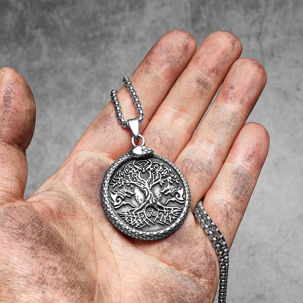 Viking Tree of Life Men Necklace Pendant Stainless Steel Jewelry For Male Women Retro Punk HipHop Accessories Gifts Wholesale