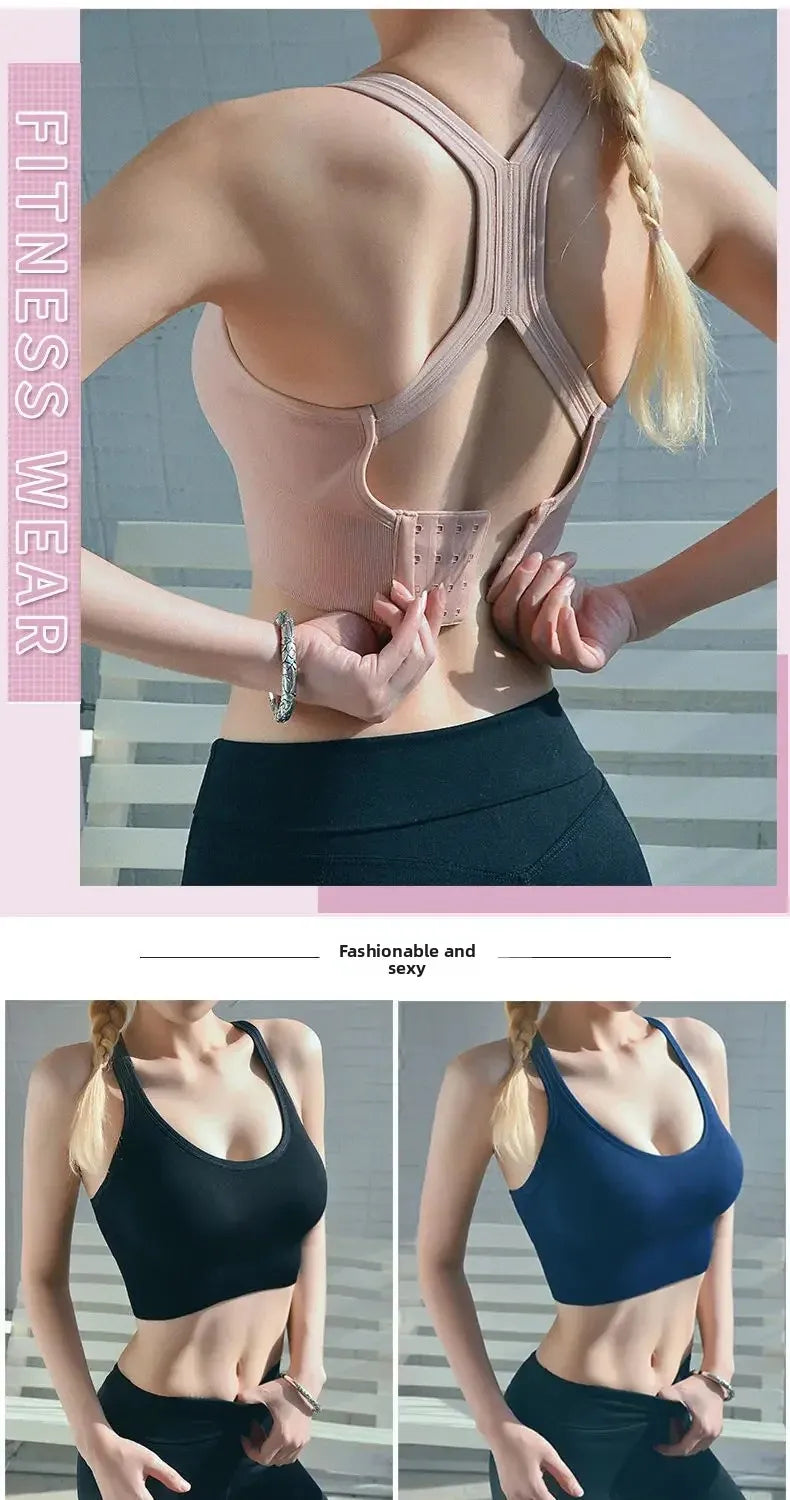 High Quality Sexy Adjustable Wireless Supportive Comfortable Bra New Anti-Vibration No Steel Ring Yoga Beauty Back Underwear