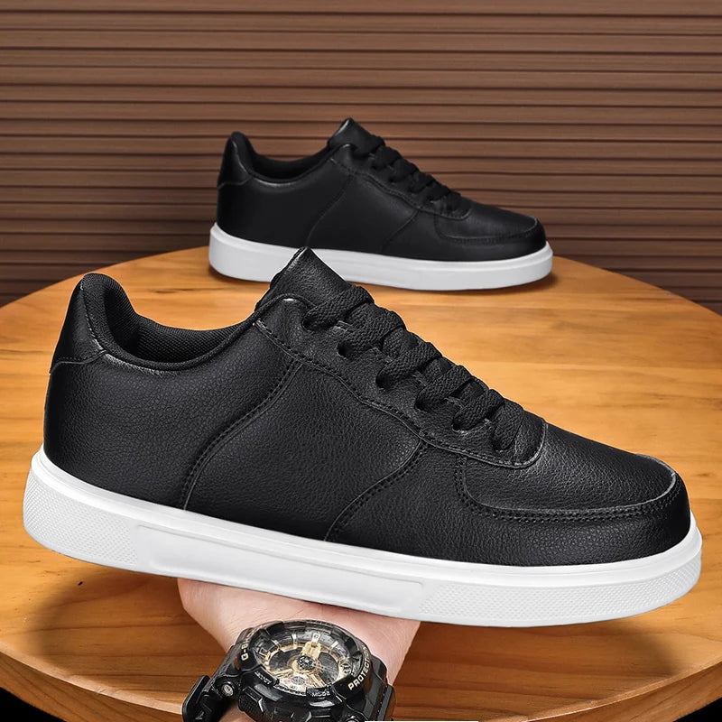 Leather Men White Sneakers Classics Breathable Comfort Casual Shoes Men Fashion Outdoor Running Shoes Couple Footwear Size 36-47