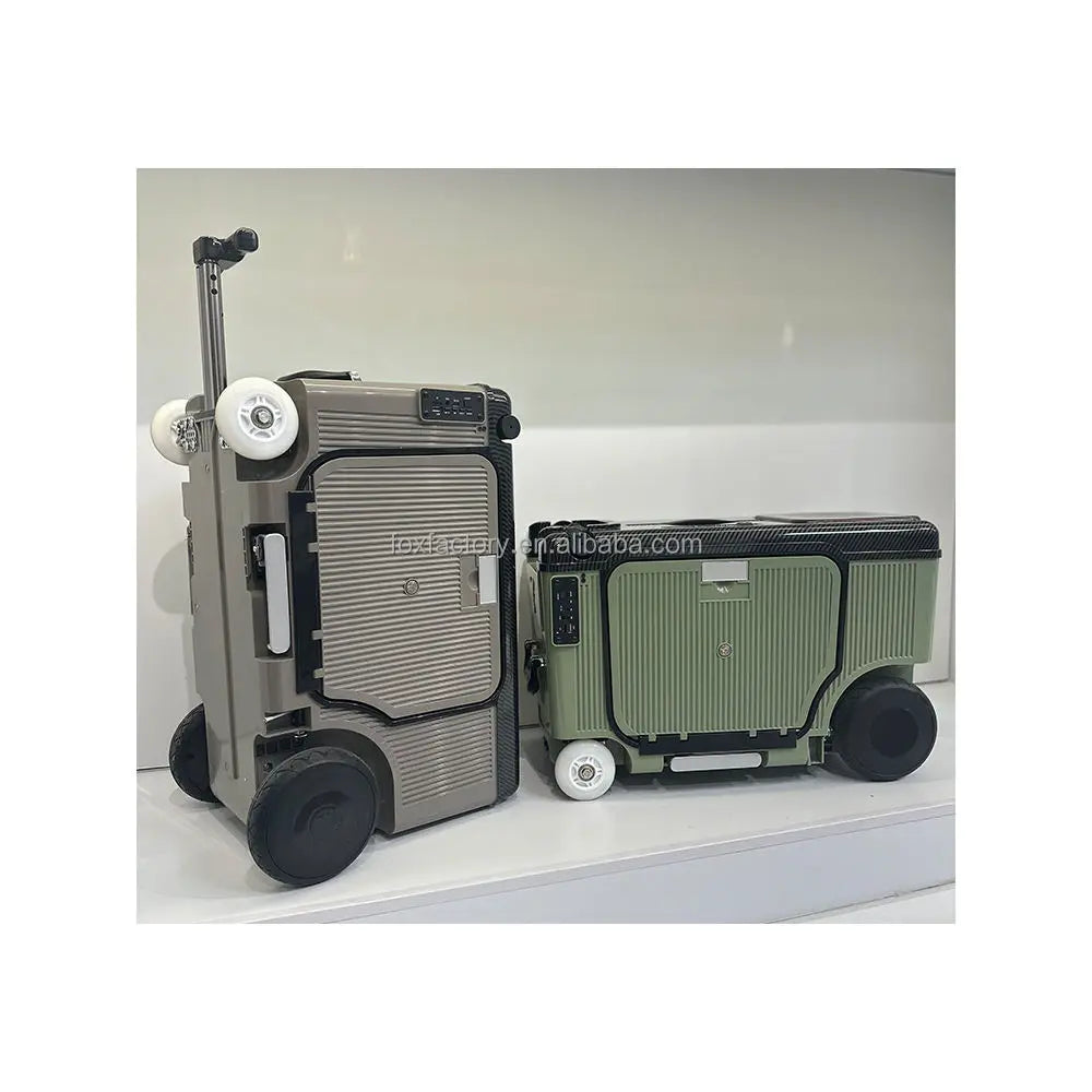 Smart Ride-On Four-Wheel Suitcase Cabin-Sized — Stone Gray | KIMLUD