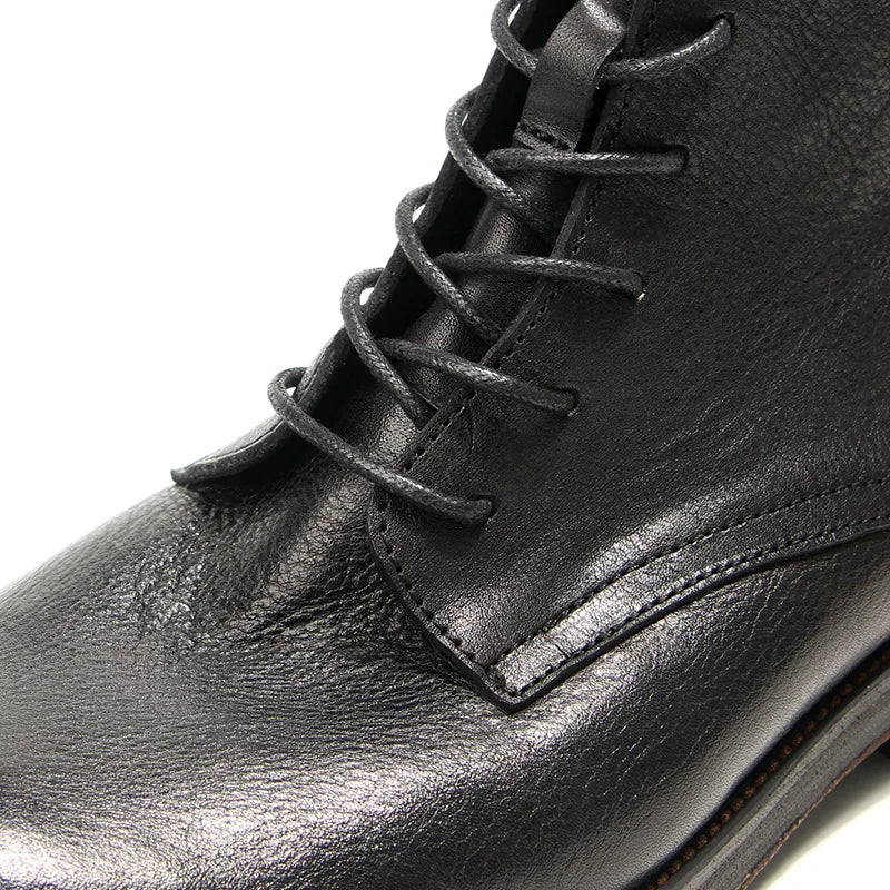 Cowhide Men's Boots Genuine Leather Shoes Men Side Zipper Men Ankle Boots Handmade Retro Leather Boots Luxury Men's Formal Shoes