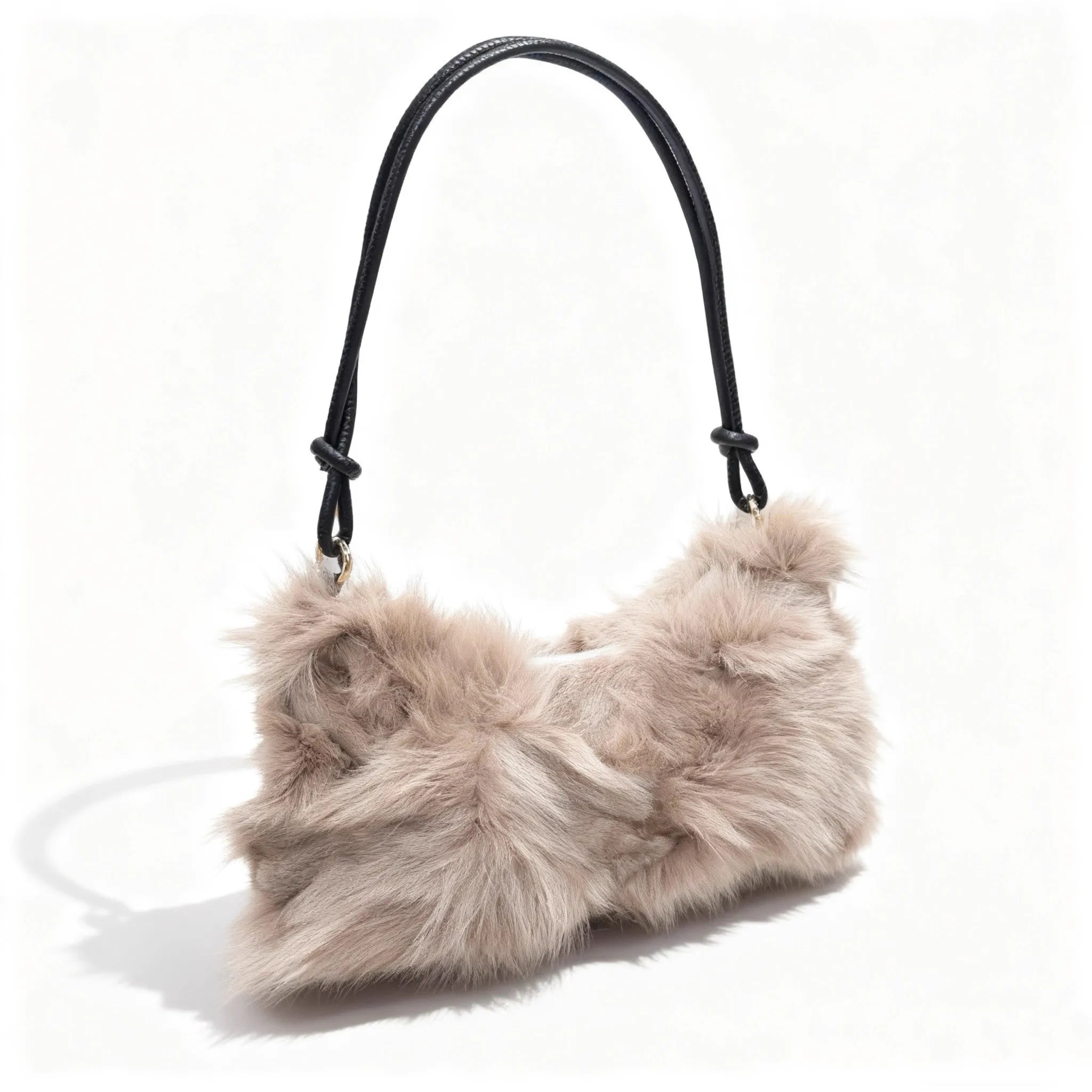 Winter Fox Fur Bag Women's Bag Fashion Handbag Ladies Bags Purses Women Shoulder Bag Real Silver Fox Fur Messenger Bags