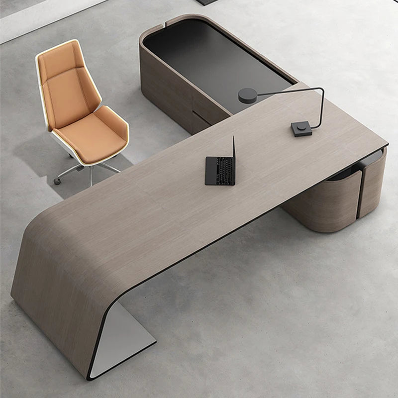 custom.Senior Lacquer Desk Designer High-end President Table Fashion White Manager in Charge of Big Class Desk