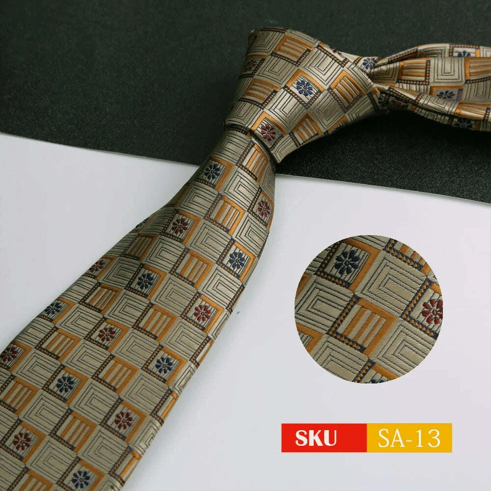 KIMLUD, Luxury 8CM Mens Ties Necktie Solid Twill Stripes Plaids Ties For Man Groom Neck Tie For Business Party, KIMLUD Womens Clothes