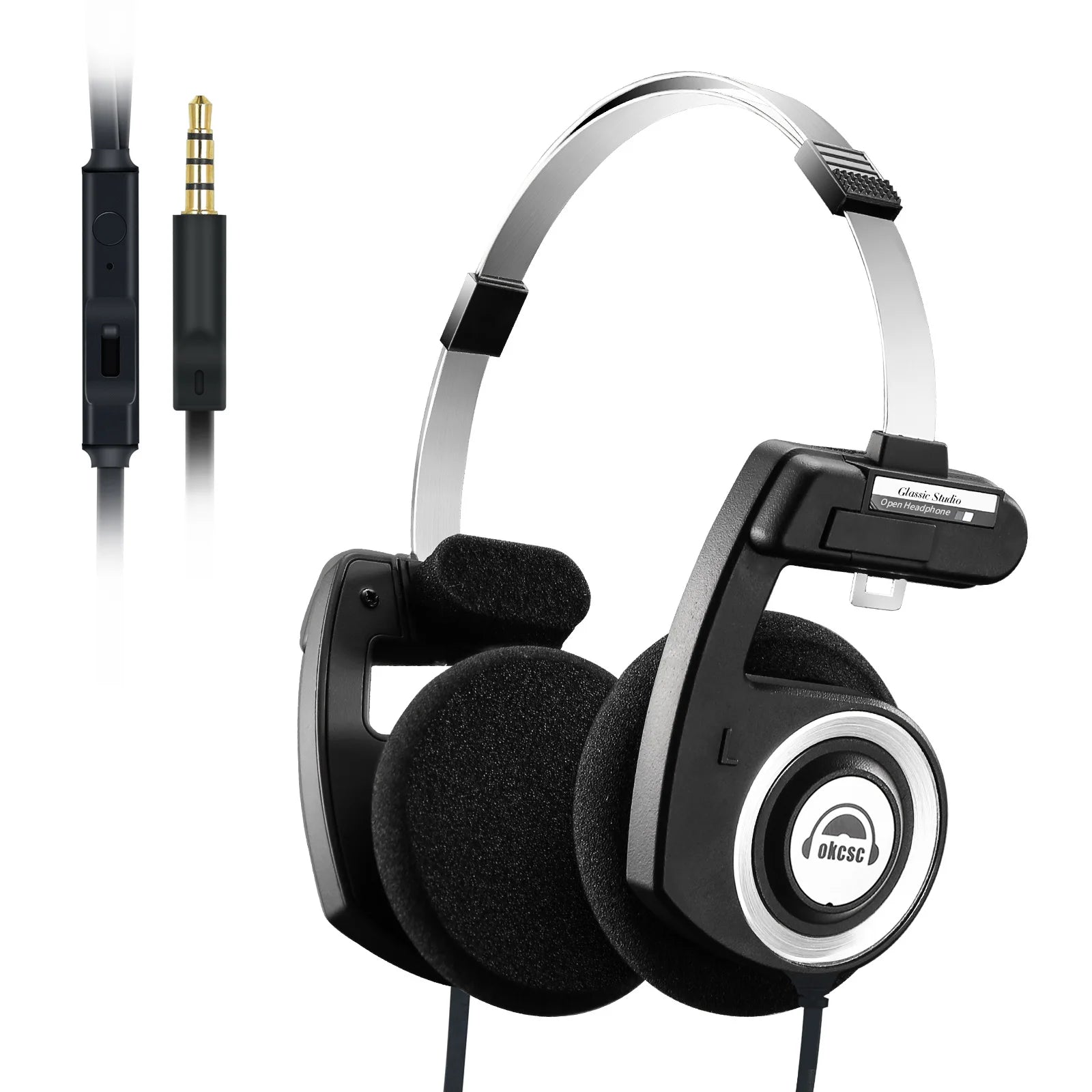 KIMLUD, OKCSC Retro 3rd Generation Headphone Wired/Wireless Earphones 40mm Driver Open End HiFi Headset Only Bluetooth Version 2-in-1, KIMLUD Womens Clothes