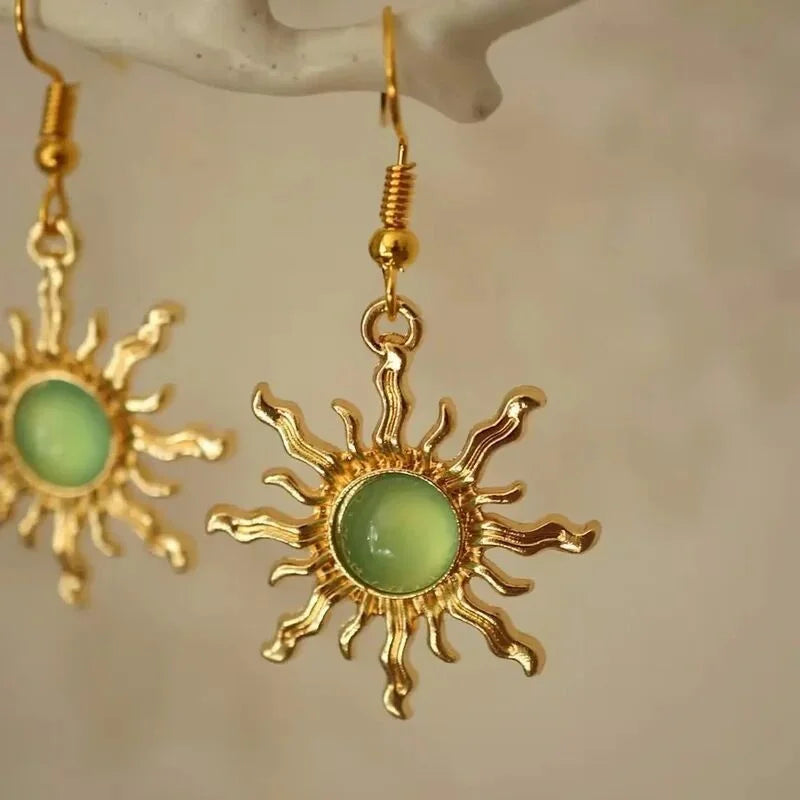 Earrings Sun Design Resin Drop — Multicolor | KIMLUD