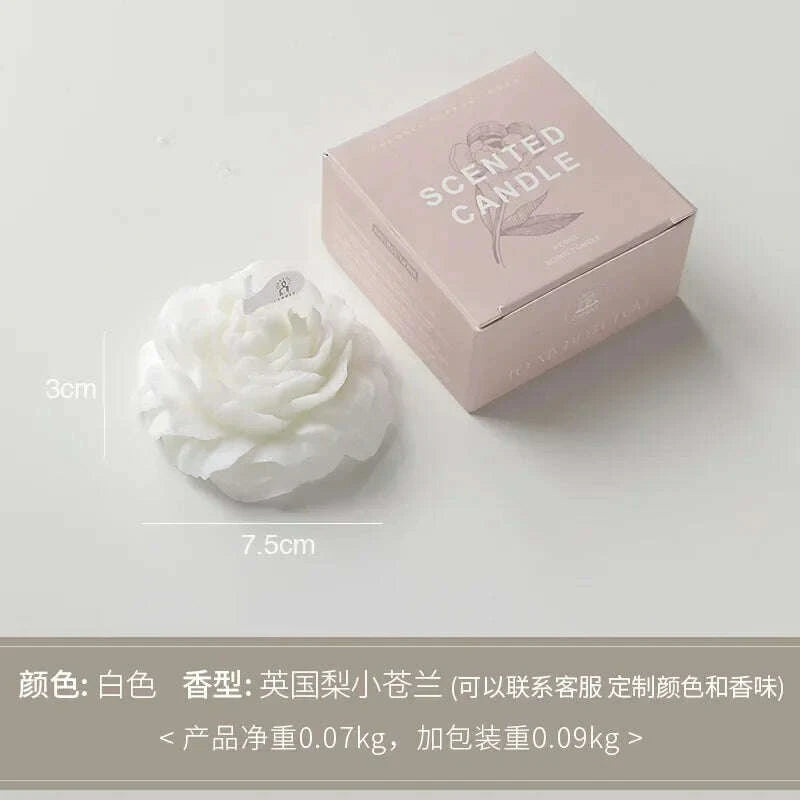 KIMLUD, Creative Peony Candle Floral Fragrance Mothers Day Gift Idea Handmade Soy Wax Aromatherapy for Home Decor Favor Present, KIMLUD Womens Clothes