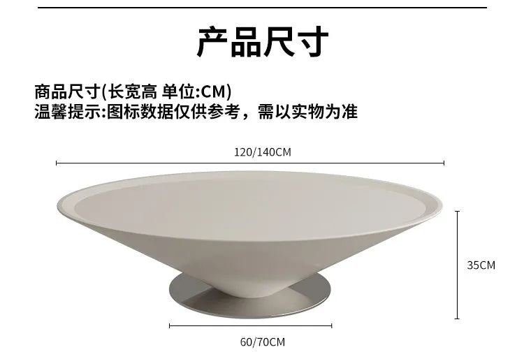 Minimalist Round Coffee Table Unique Aesthetic — White | KIMLUD