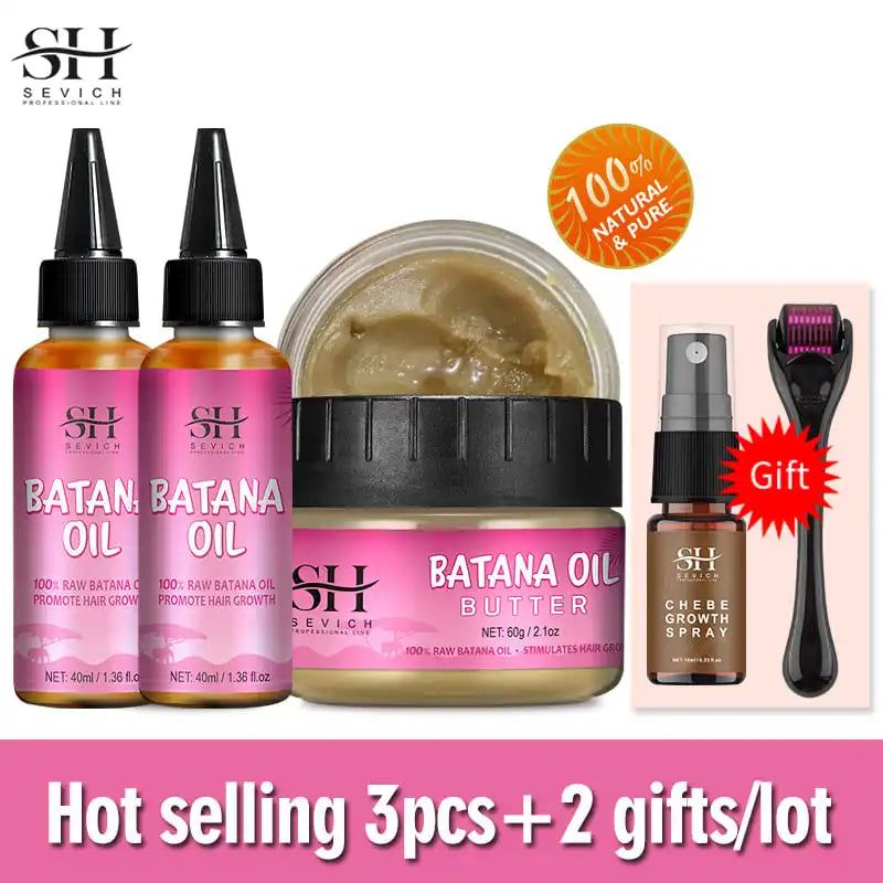 Batana Oil Hair Growth Treatment Set For Traction Alopecia And Breakage Prevention Hair Mask — Pink | KIMLUD