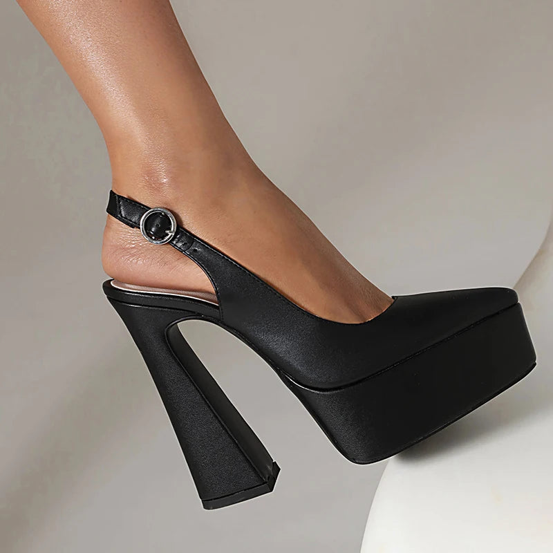 Pumps - High Heel - Pointed Toe - Ankle Strap | KIMLUD