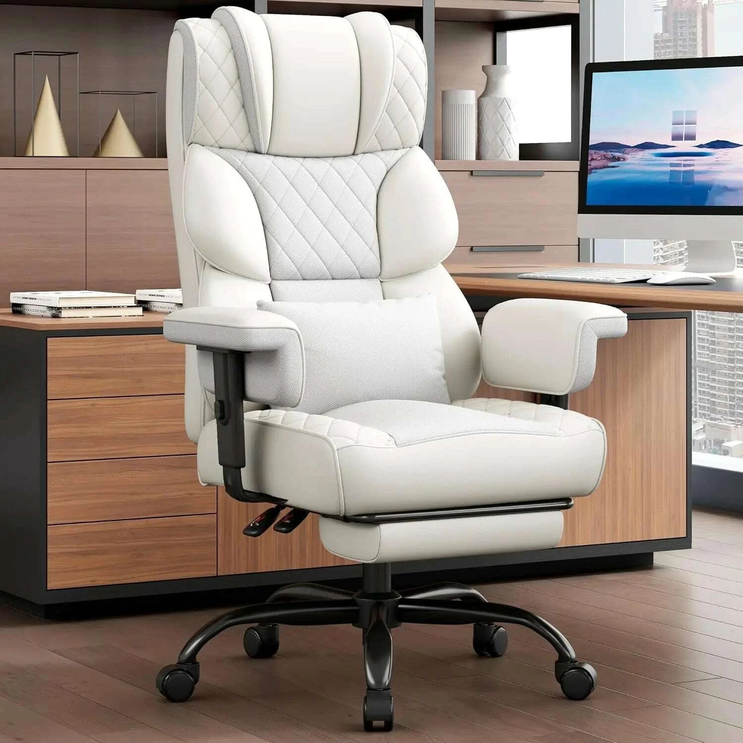 KIMLUD, Big and Tall Office Chair, Computer Chair with Soft Adjustable Armrests, Ergonomic High Back Gaming Chair with Lumbar Support, KIMLUD Womens Clothes