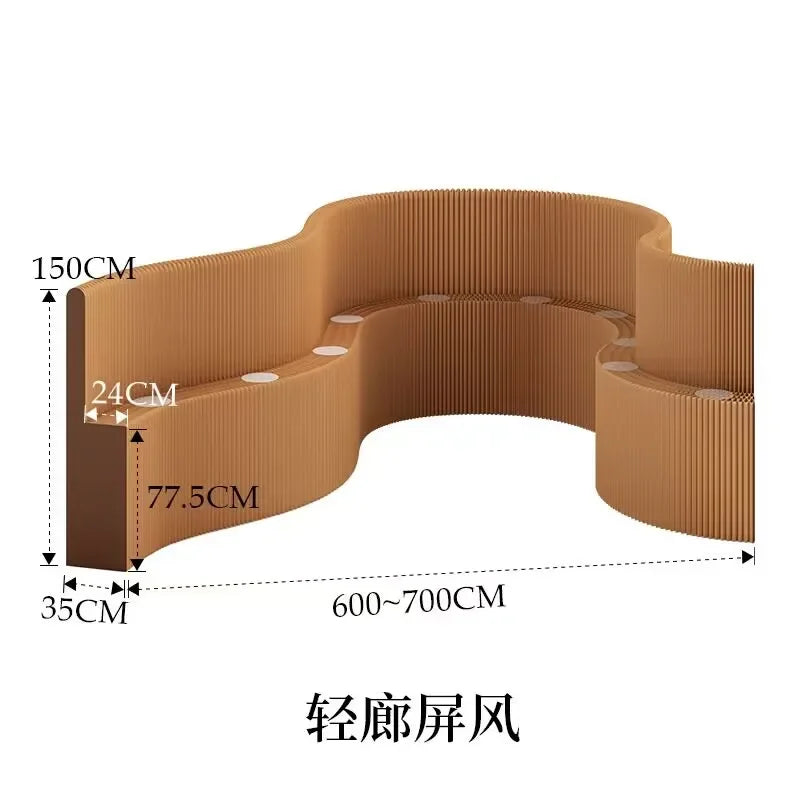 2M Height White Creative Home Decor Organ Paper Wall Screen Removable Folding Room Dividers Office Partition Baffle Fence
