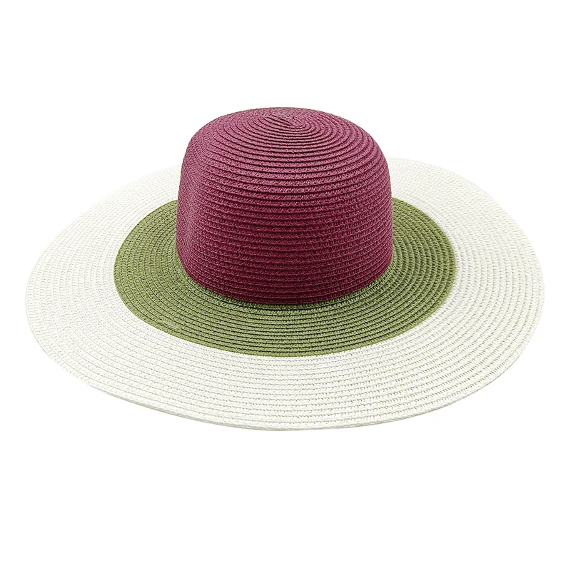 Rainbow Hat Women's Colorful Big Eave Straw Hat Summer Sunscreen Sunshade Hat Tourism Sun Hat Beach Hat Wholesale - KIMLUD