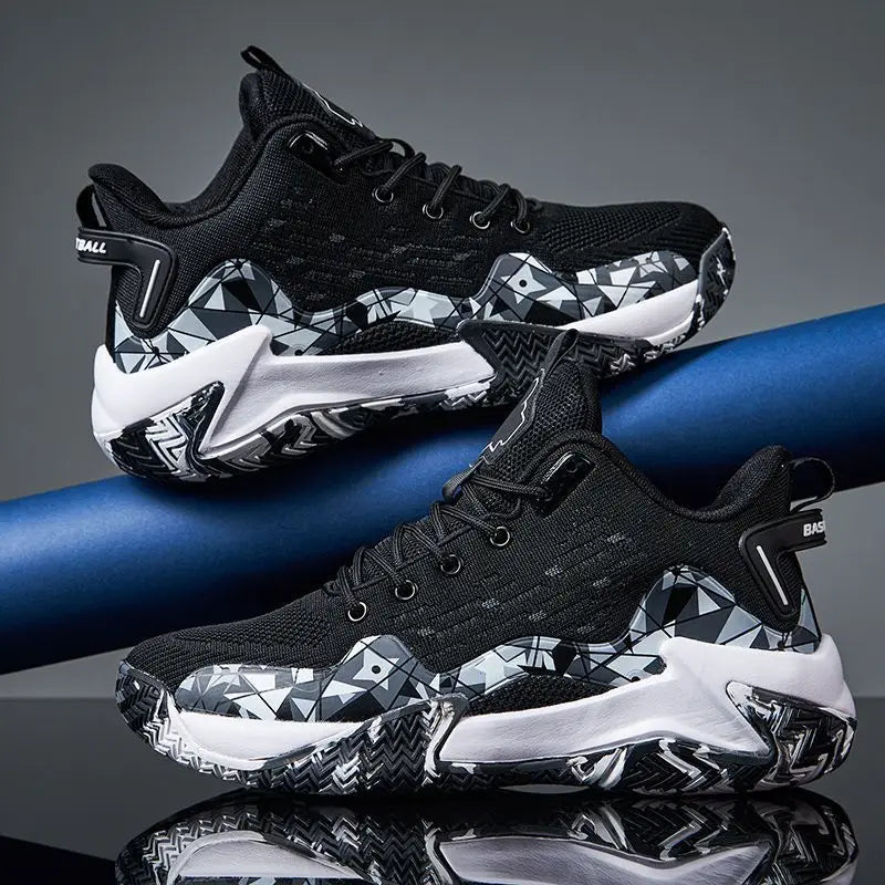 High Quality Men Basketball Shoes Brand Men Sneakers Luxyry Design Mesh Breathable Sports Shoes High Top Anti-slip Casual Shoes