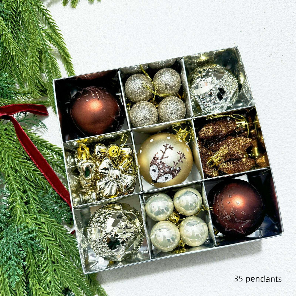 KIMLUD, Christmas Tree 42 Scenes Christmas Decorations, KIMLUD Womens Clothes