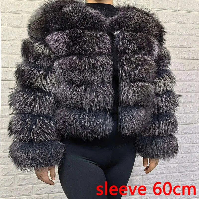 KIMLUD, MAOMAOKONG Super Hot Winter Women Luxury Thick Real Raccoon Fur Coat Natural Fox Fur Jacket Plus Size Furry Jackets Female Vest, KIMLUD Womens Clothes