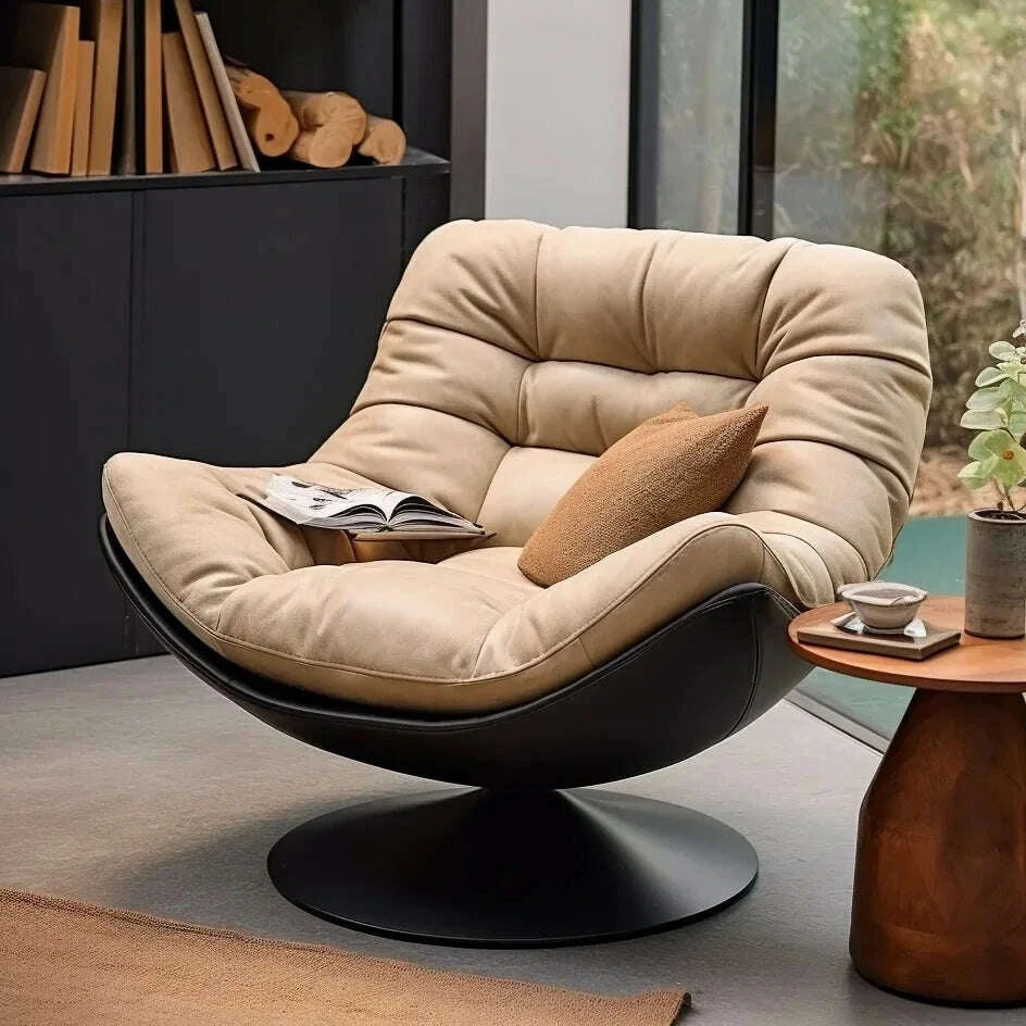 KIMLUD, Minimalist Luxury Sofa Lounge Chair Italian Living Room Balcony Single Seat Leisure Study Reading Chair Swivel Chair Lazy Sofa, KIMLUD Womens Clothes
