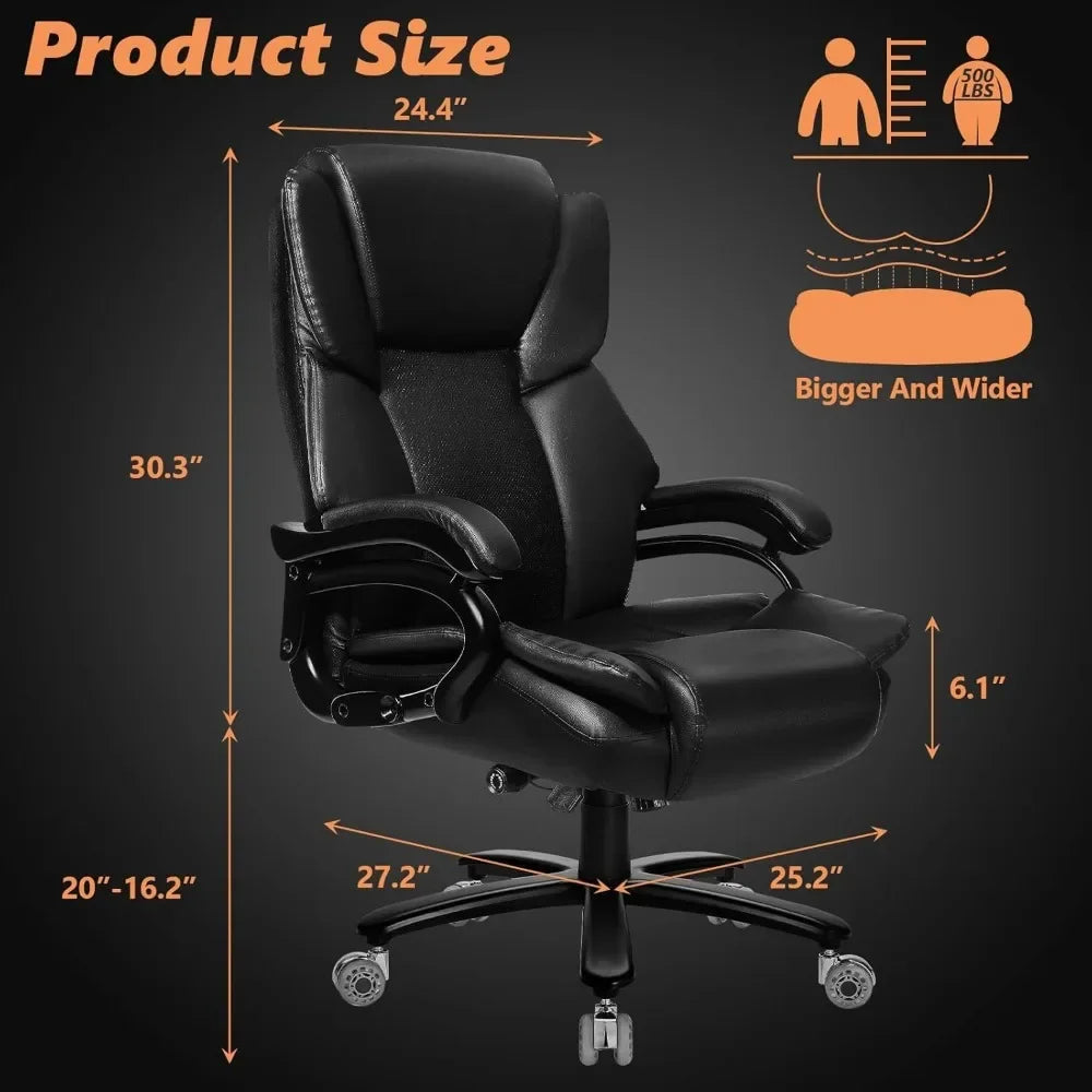 KIMLUD, 500lbs Heavy Duty Big And Tall Office Chair Dual Rubber Wheel Executive Desk Chair for Low Back Pain Relief, KIMLUD Womens Clothes