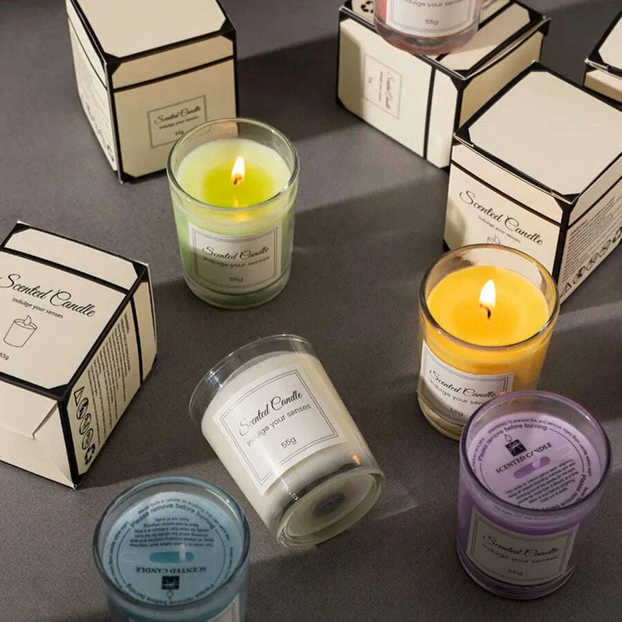 KIMLUD, Aromatherapy Candle Premium Gift Box Glass Handmade Soy Wax Smokeless Creative Aromatherapy Candle Companion Gift, KIMLUD Womens Clothes