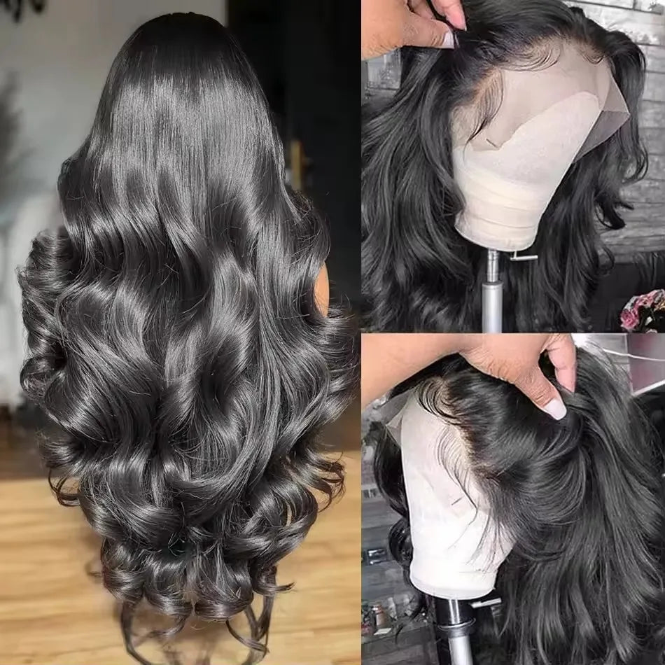 HD Transparent Lace Front Wig 40in Loose Wave — Black | KIMLUD