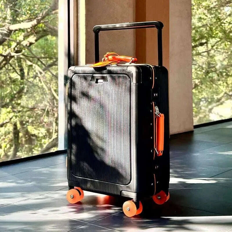 front-opening-pocket-rolling-luggage-aluminum-frame-wide-handle-trolley-suitcase-with-upgrade-silent-wheel-usb-charging-plug-tsakimlud-womens-fashion-34614324