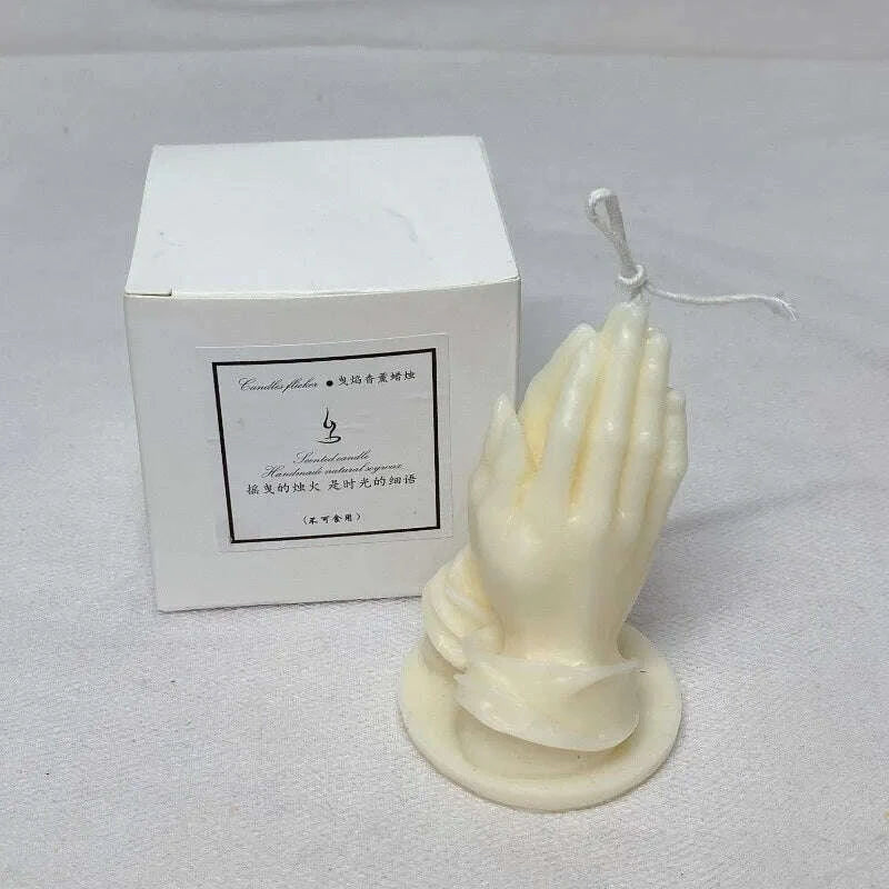 KIMLUD, Cross your hands to pray for aromatherapy candles New Year's hands folded Good luck blessing decorative ornaments scented candle, KIMLUD Womens Clothes